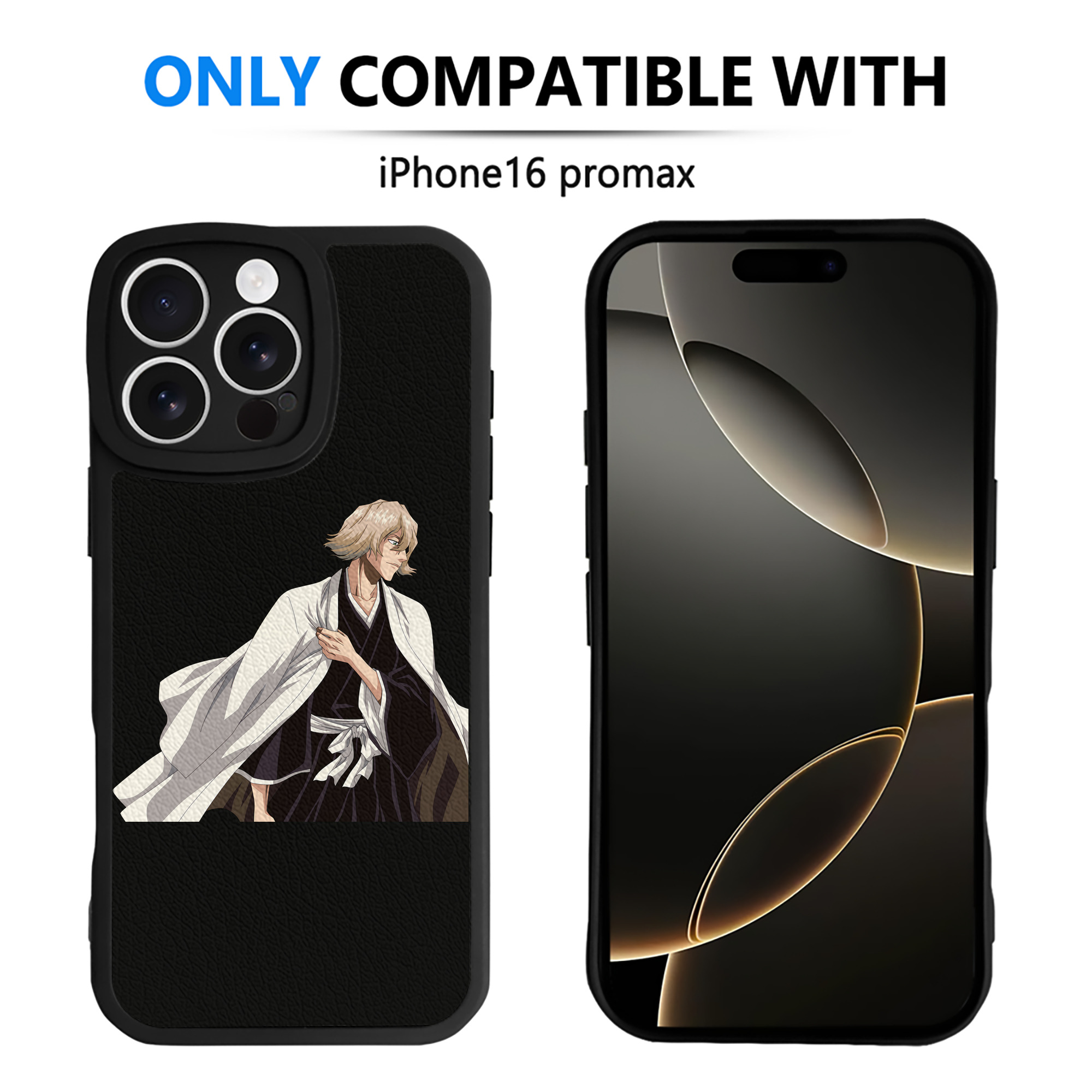 （画像用） "ブリーチ 浦原 喜助（うらはら きすけ） BLEACH Urahara Kisuke " 【iPhone 16シリーズ対応】シリコンスマホケース（レザー調） 材質：シリコン